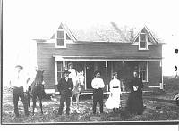 From left to right are Edward Lewis Speed, Esther Catherine Speed (on horse), Henry Lewis Speed (father), Mary Bulah Speed (on white horse), Mable Florence Speed, Lucinda (Lucy) Florence Speed (mother). This photo was taken around 1912 in Clarendon, TX.
